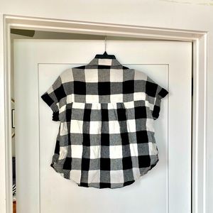 Madewell buffalo-checked B/W blouse